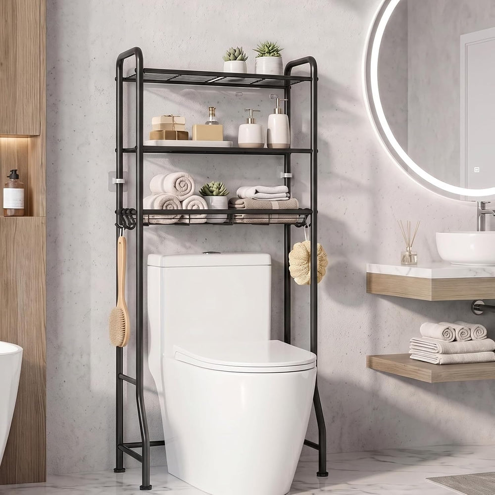 Delamu Over Toilet Storage Rack, 3 Tiers (62.8"H) Bathroom Organizer Shelf