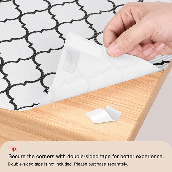 Glotoch Non Slip Shelf Liner 24 Inch Wide, Non Adhesive Drawer Liner,