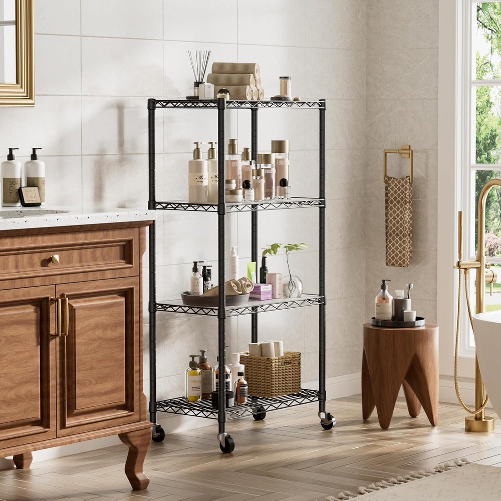 Shelves Storage Shelf Wire Closet Bathroom Organizers Metal Pantry
