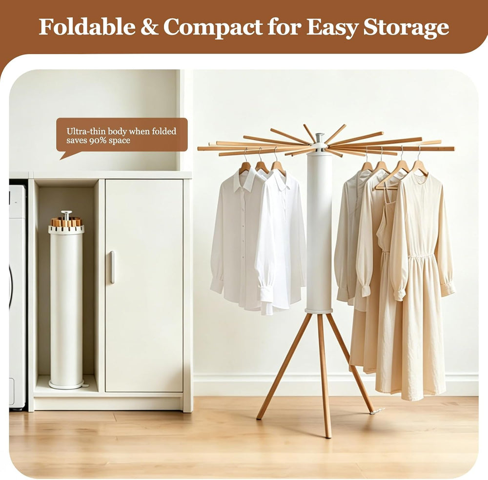 Clothes Drying Rack Tripod, Floor‑Mounted Garment Rack, Portable Drying