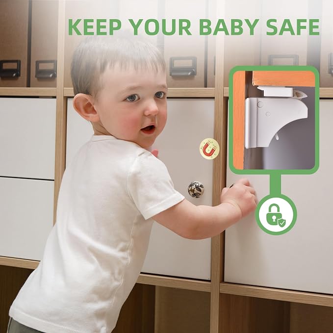 32 Pack Vkania Magnetic Cabinet Locks Baby Proofing