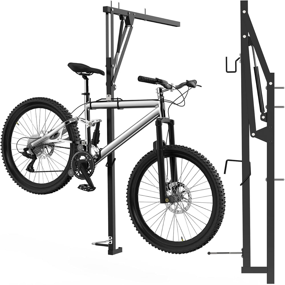 Ceiling Mounted Horizontal Bike Rack - Overhead Storage Space Saver, Ideal fo...