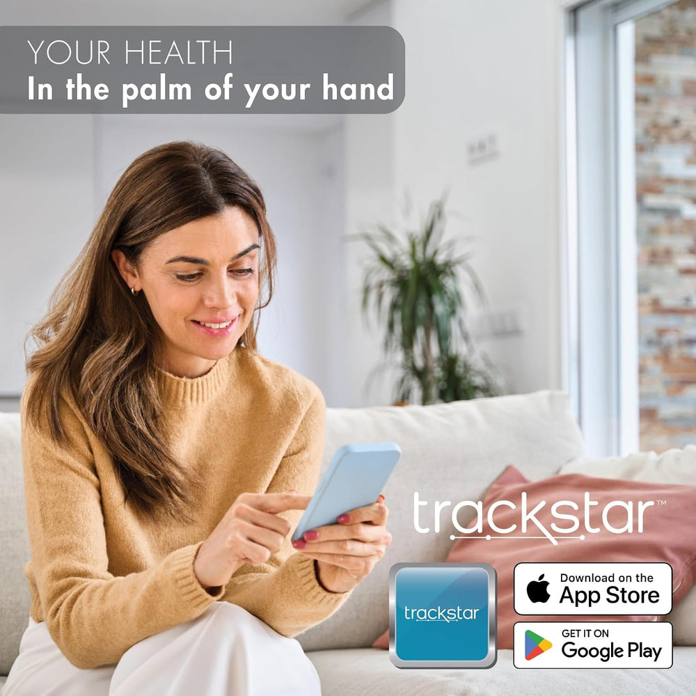trackstar Wide-Platform Digital Body Weight Scale, Bluetooth, Black