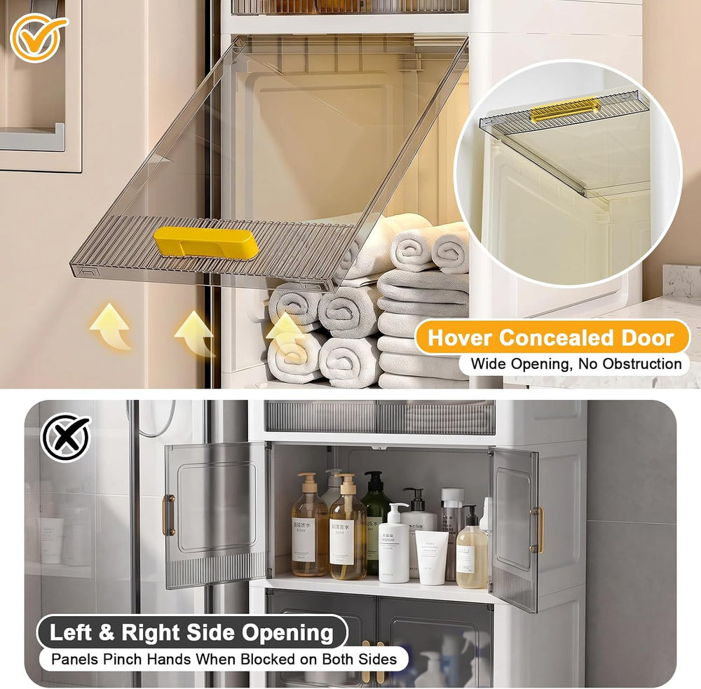 6-Tier Tall Narrow Storage Cabinet, Slim Bathroom Storage Cabinet with door