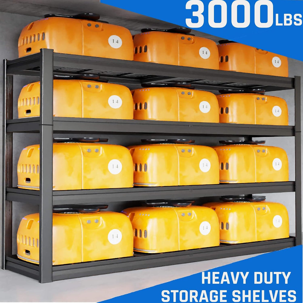 55" W Heavy Duty Garage Shelving 30" D Metal Shelving Unit, 4 Tier ...
