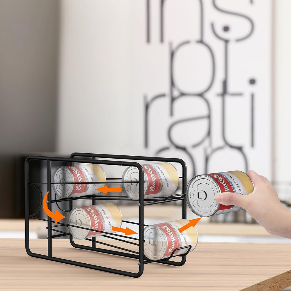 MOOACE 4 Pack Can Organizer for Pantry, Stackable Soda Can Dispenser Rack