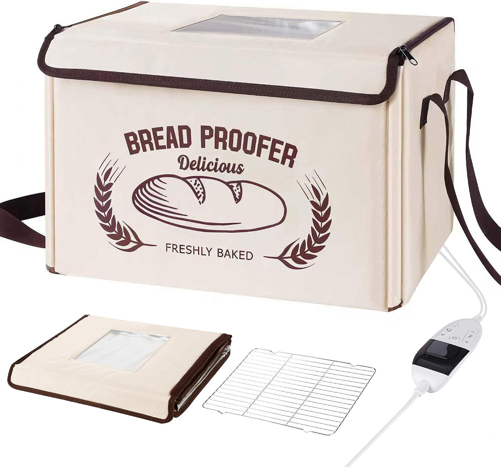 Folding Bread Proofing Box 16 x 12 IN, 3 Sides Heating Dough Proofer with Tem...