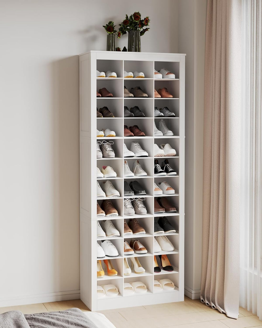 Hzuaneri Shoe Storage Cabinet, 36 Pairs Free Standing Closet Organizer