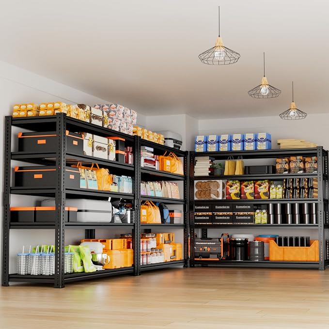 Storage Shelves Heavy Duty 2 PCS, 5-tier Adjustable Metal Industrial Utility