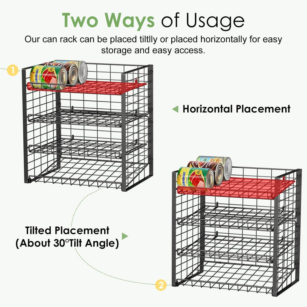 JKsmart 4-Tier Can Rack Organizer for Pantry, Adjustable Can Storage Holder f...