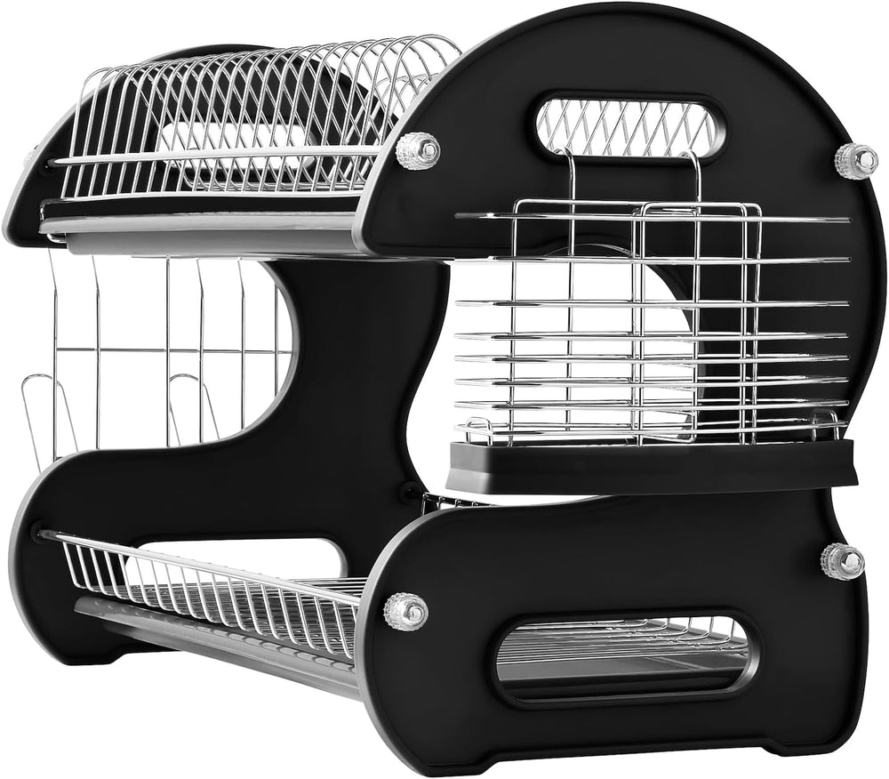 Montgomery Ward Retro 2-Tier Dish Rack - Black