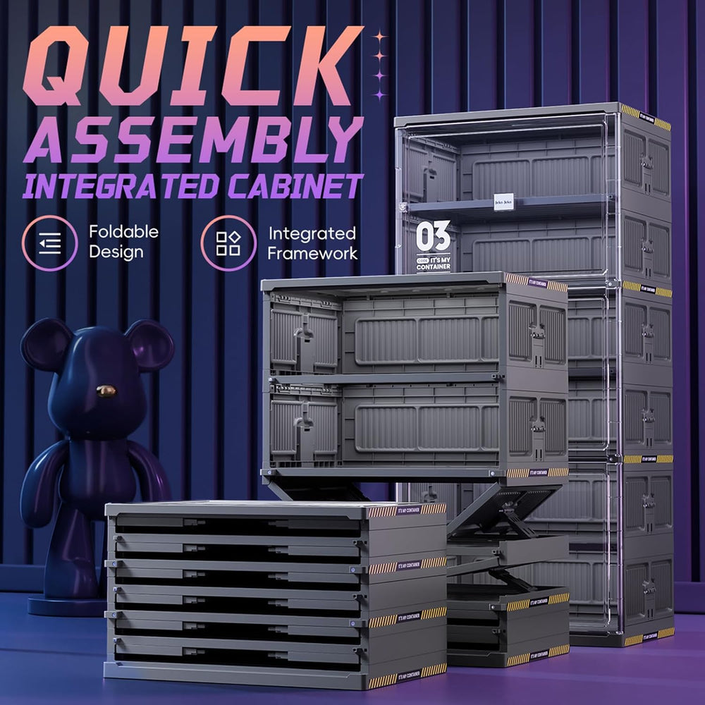 JEKO&JEKO 8-Tier Foldable Shoe Storage Cabinet, Double-Column Large Shoe ...