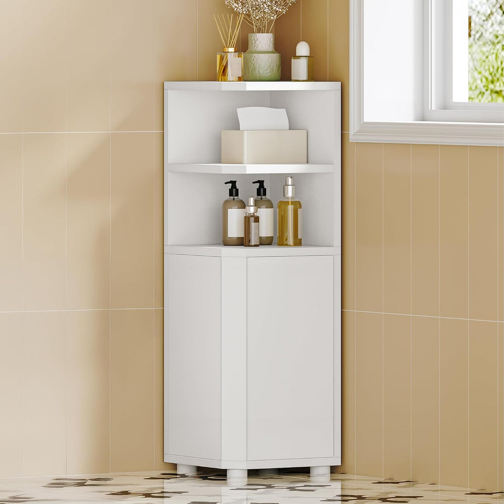 Hzuaneri Corner Cabinet, Small Bathroom Corner Cabinet with Doors