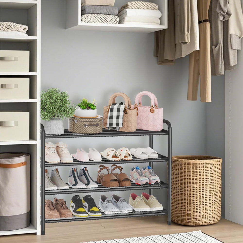 Expandable Metal Shoe Rack for Closet & Entryway, Shoe Storage Organizer