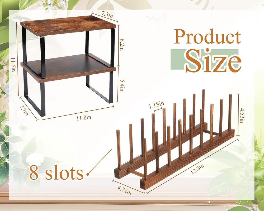 4 Pcs Kitchen Organizer Accessories Set for Cabinet, Deep, 11.8 x 7.9''