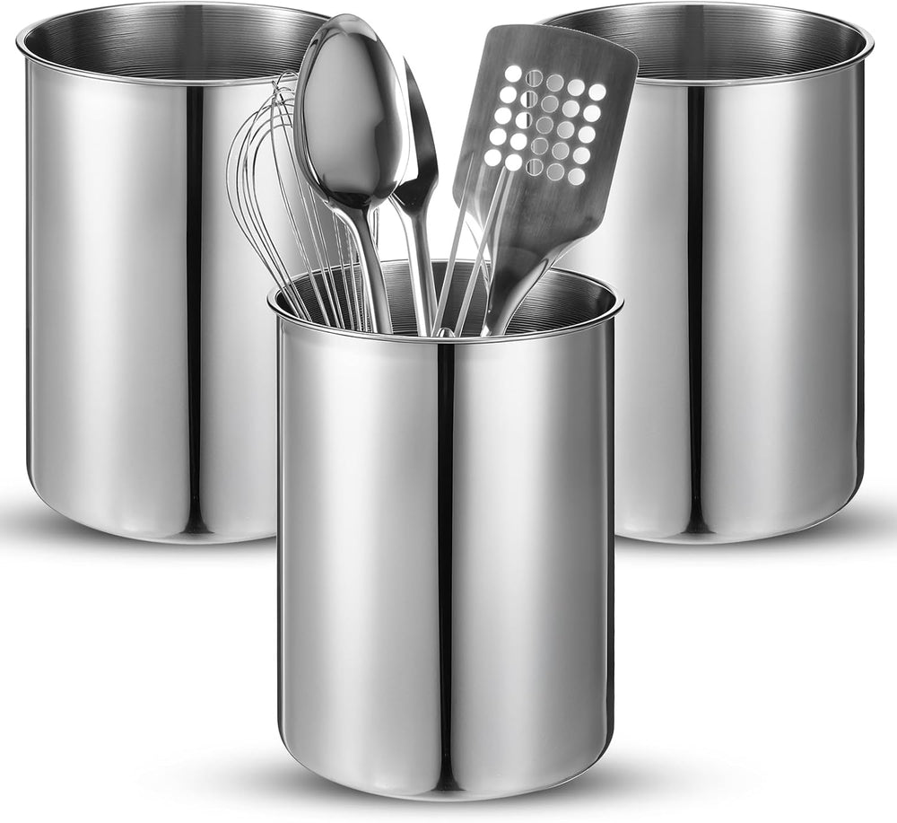 3 Pcs Cooking Utensil Holder for Kitchen Counter, 5.6 x 7.5 inch Metal Utensi...