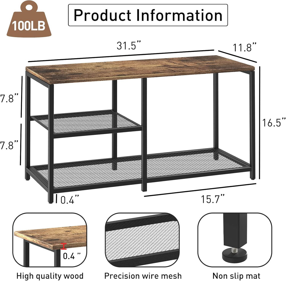 Shoe Rack Bench for Entryway 3-Tier, Free Standing Shoe Racks, Narrow Shoe Ra...
