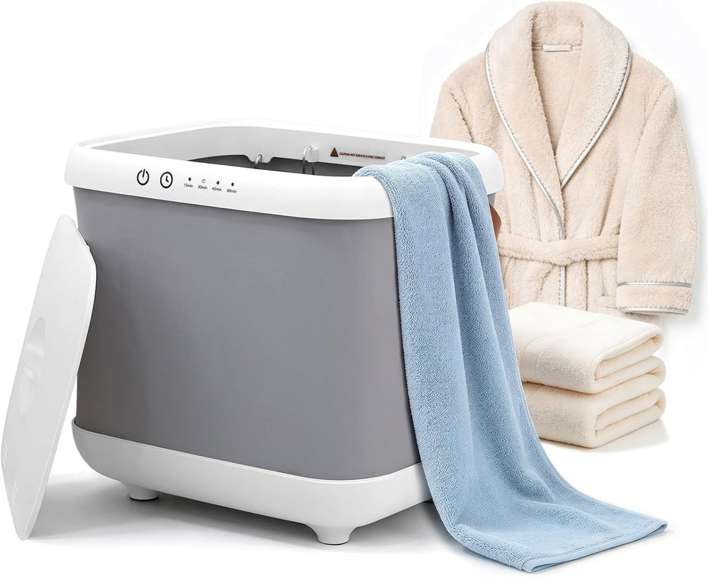 Towel Warmer, 35L Foldable Heated Towel Warmer Bucket for Bathroom, 4 Timer S...