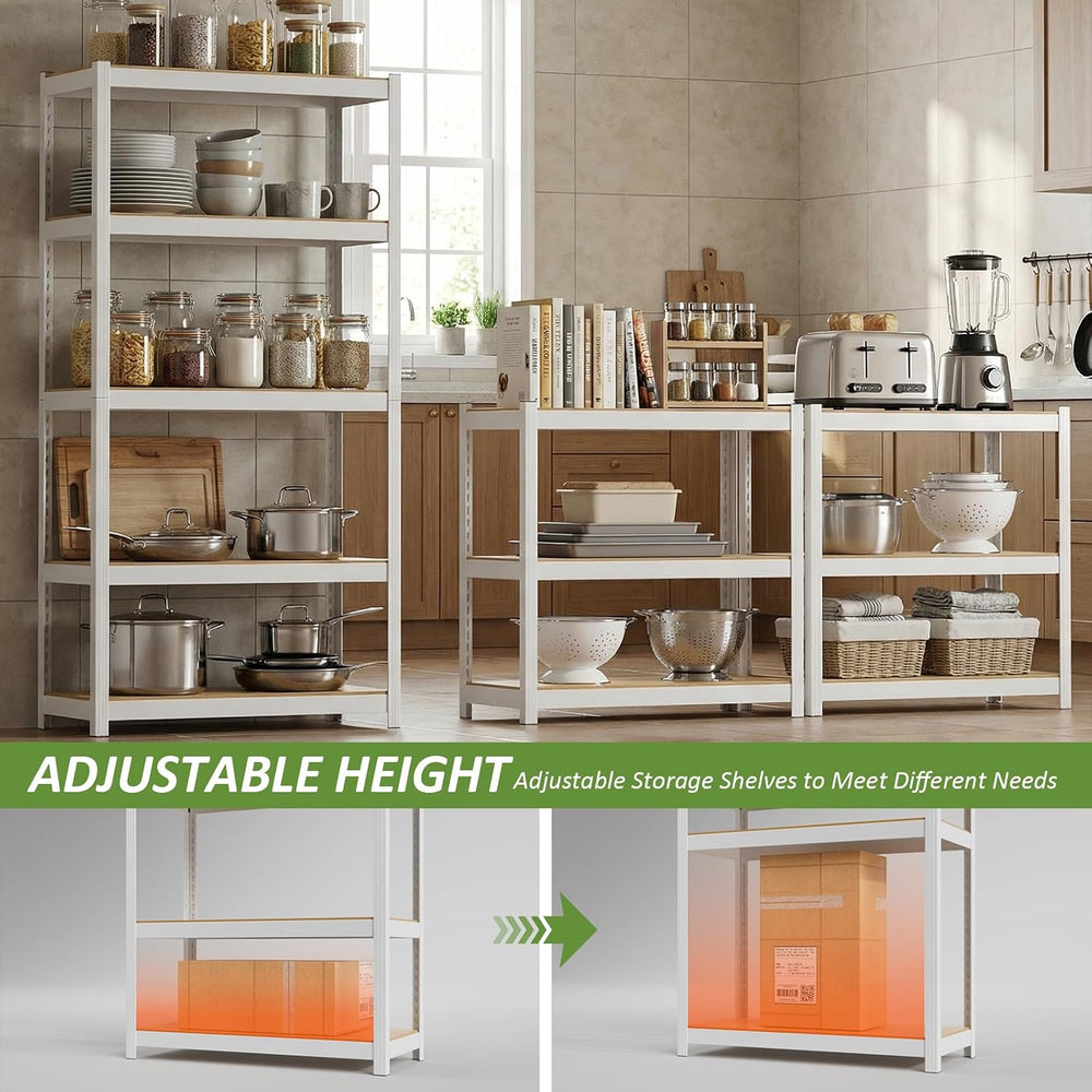 Durstruct 5 Tier White Metal Shelving Unit 1500LBS 24" W×16" D×60&q...