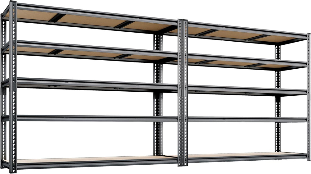 48"W Garage Shelving, 3050LBS Storage Shelves heavy duty, 5 Tier Metal S...
