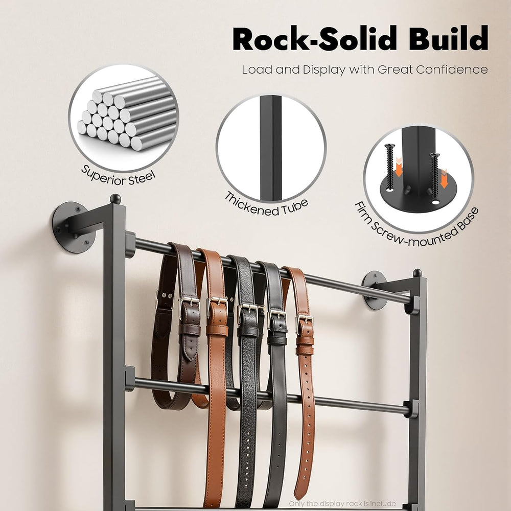 TFCFL 5 Tier Wall Mounted Scarf Rack, Retail Display Tie & Scarf, Belt To...