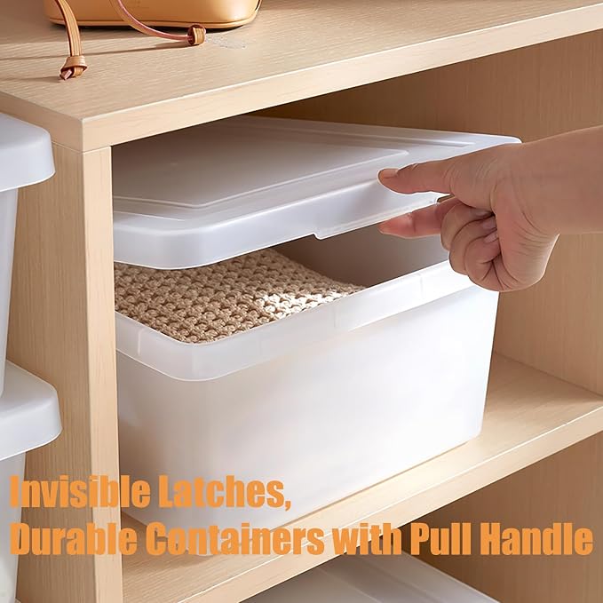 15 Quart Stackable Plastic Storage Bins (4 Pack)
