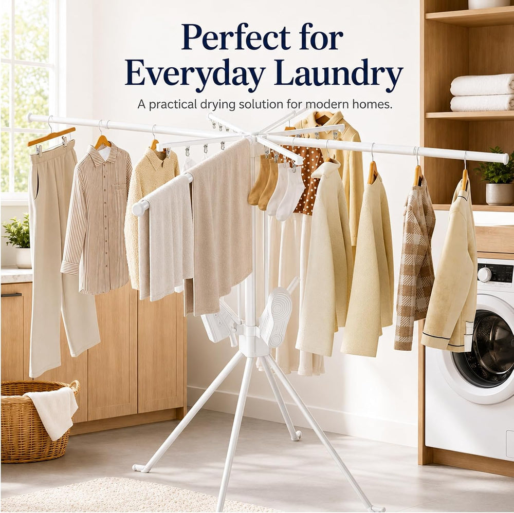 Clothes Drying Rack Foldable, 4-Legged Drying Rack Clothing Floor Standing
