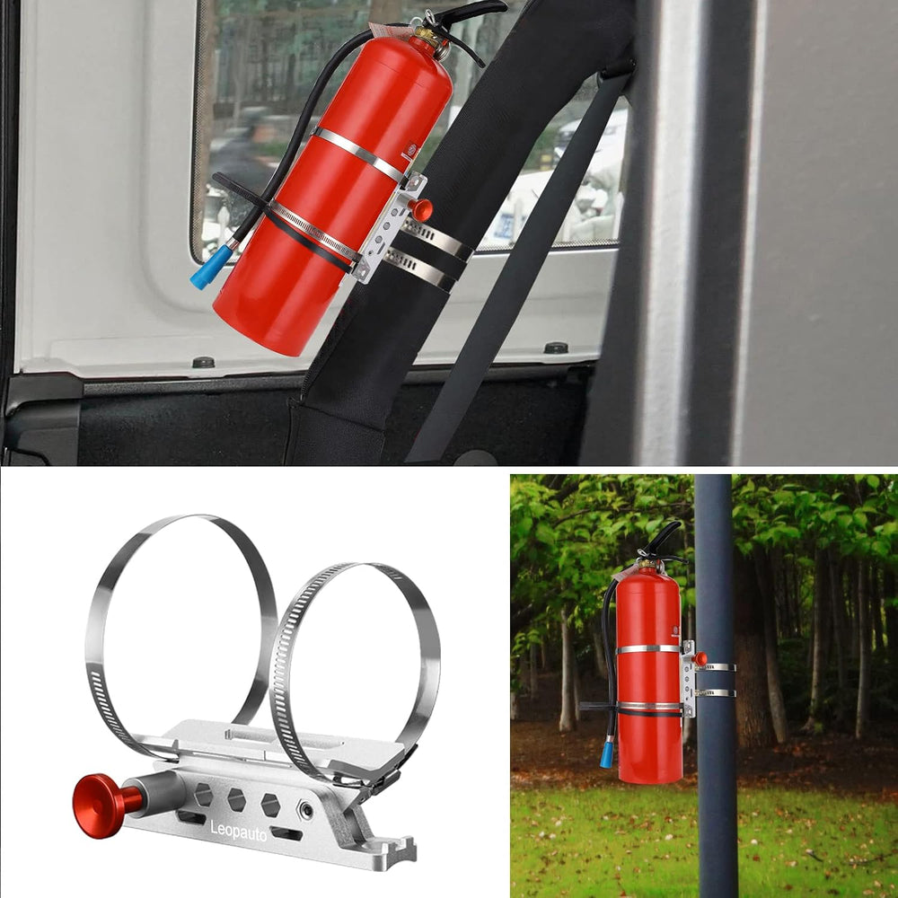 Quick Release Fire Extinguisher Mount for UTV ATV RZR, Silver