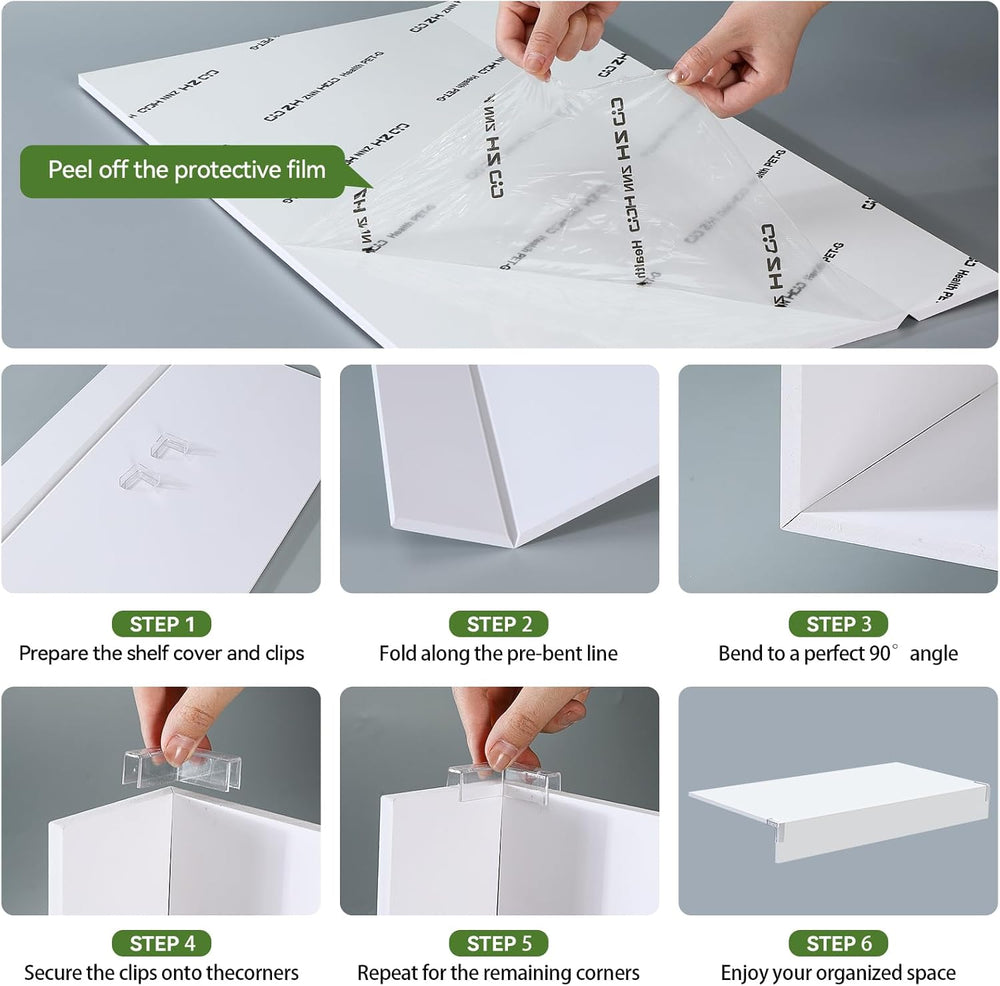 5 Pcs PVC Wire Shelf Covers 24x16 Inch, Wire Rack Covers 0.3 in Thick
