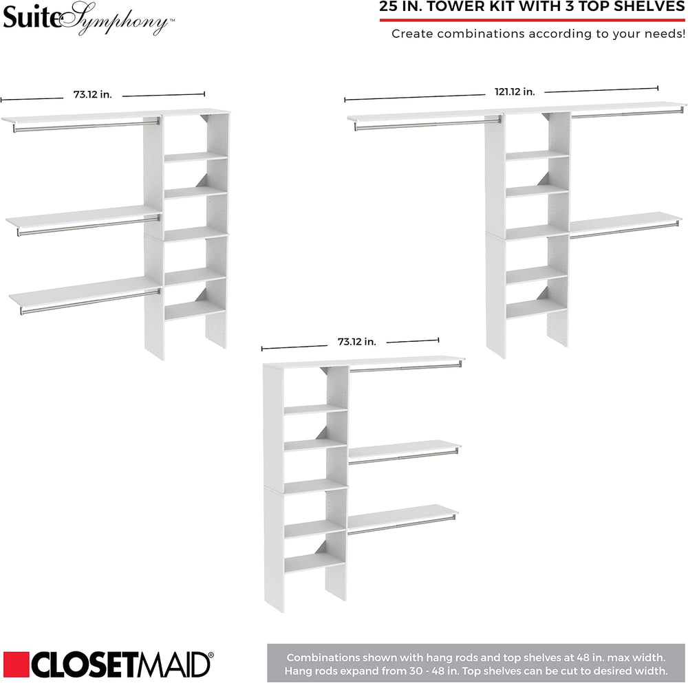 ClosetMaid 1936340 SuiteSymphony Modern 25-Inch Closet Organizer Tower Kit wi...