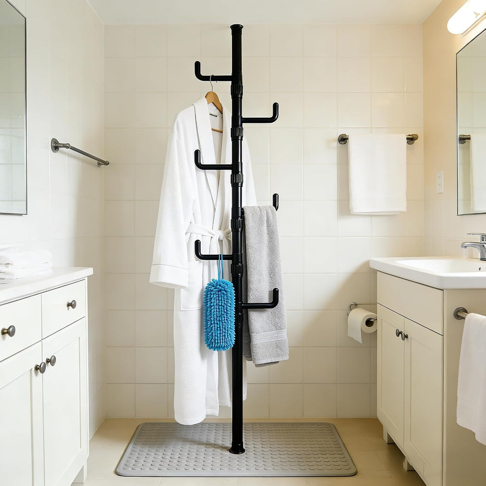 Floor to Ceiling Clothes Drying Rack, Adjustable Tension Pole Laundry Rack fo...