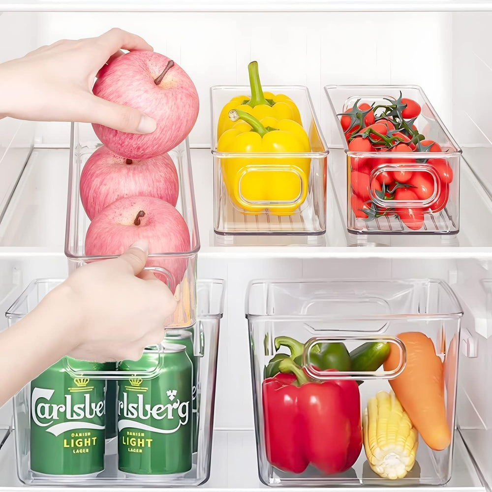Set of 8 pantry organizers and storage, Clear Plastic Storage Bins for Kitche...