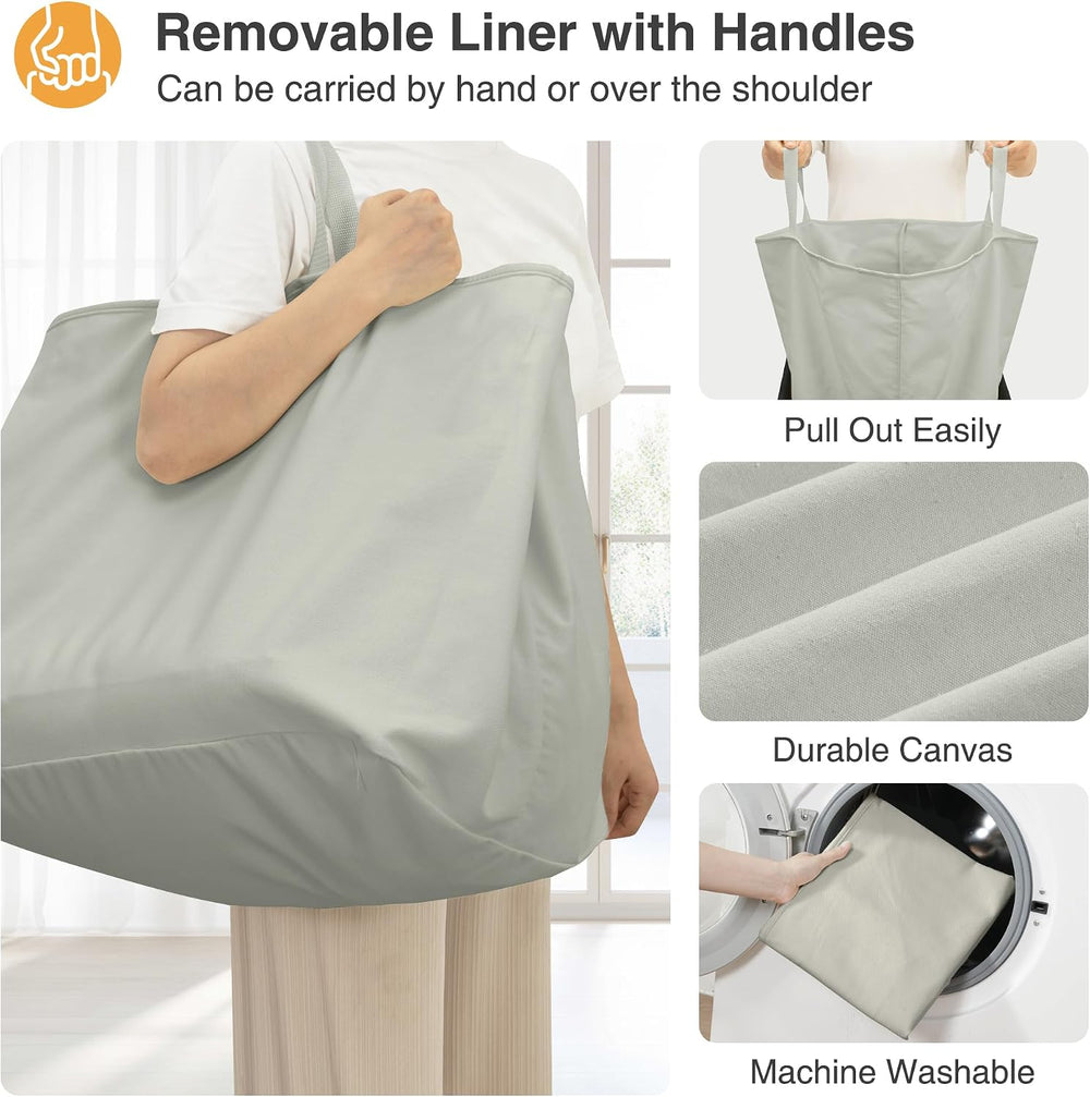 STO STO Rolling Laundry Hamper with Lockable Wheels, 29-Gallon (110L) Laundry...