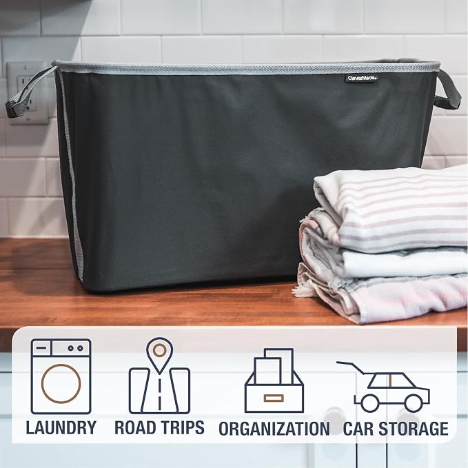 CleverMade Collapsible Laundry Basket Hamper (2 Pack)