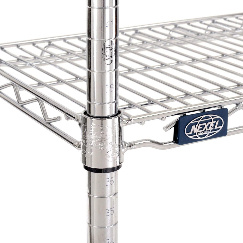Nexel Adjustable Wire Shelving Unit, 4 Tier, Commercial Dry Storage Rack, 18&...