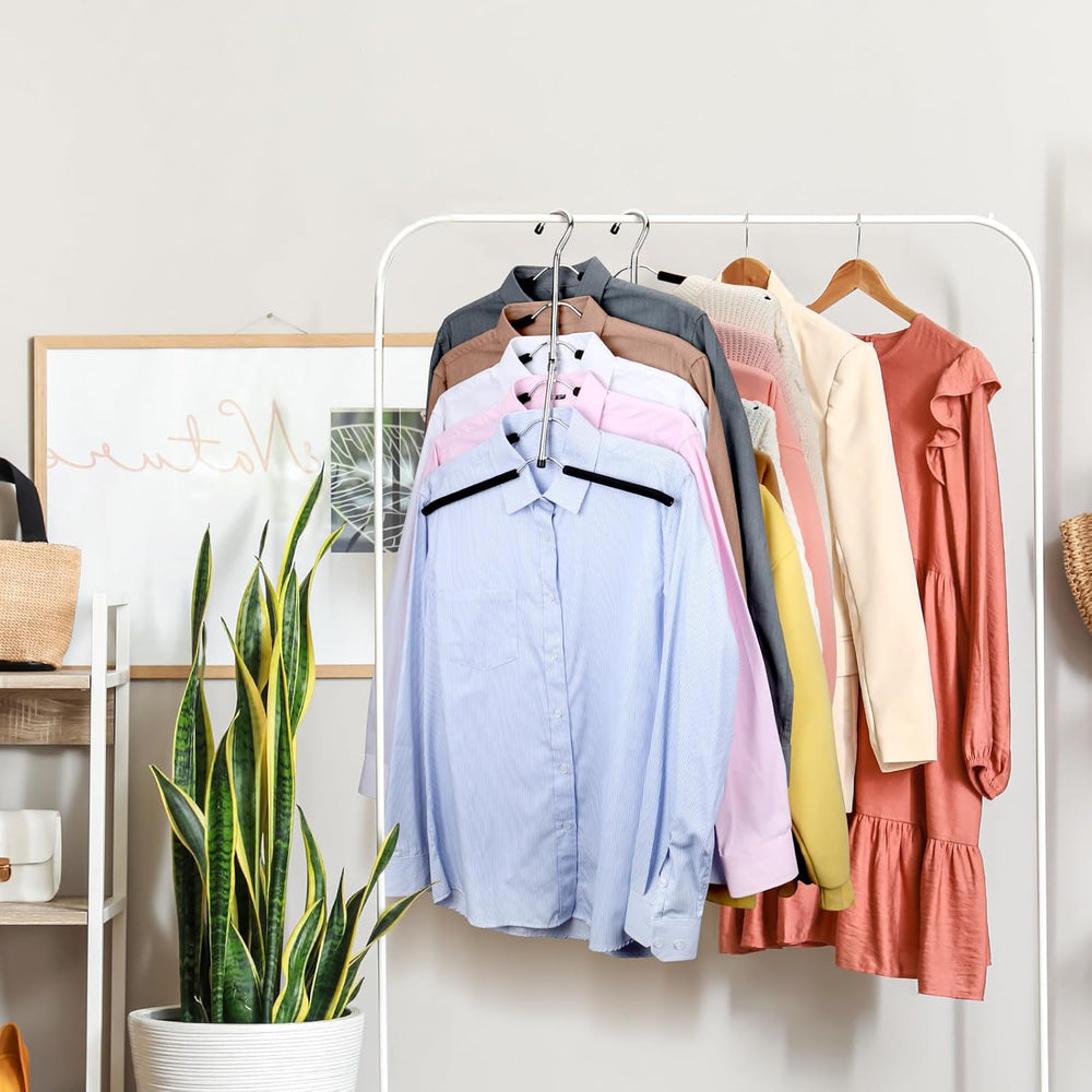 DOIOWN Clothes Hangers Space Saving: 6 Tier Coat Hanger Space Saving Hangers ...