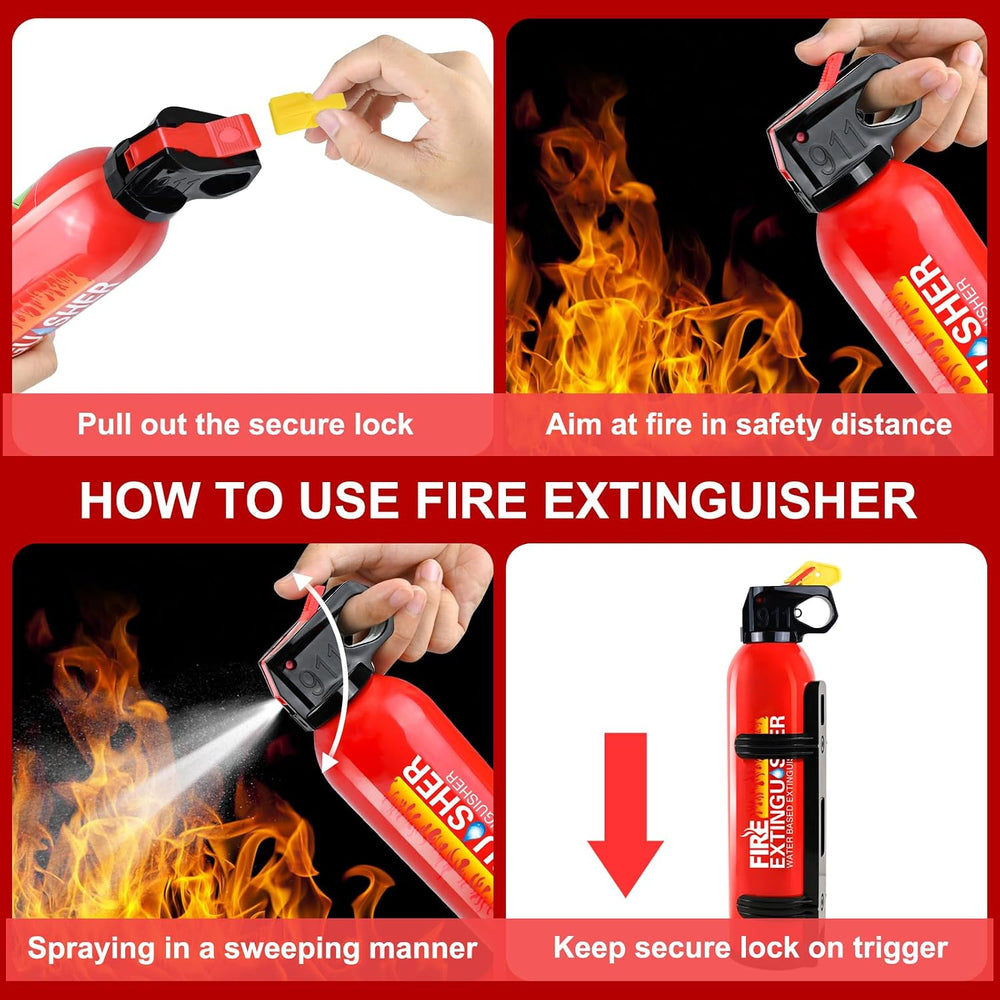 4 Pack Fire Extinguishers with Mount for Home Car Kitchen Boat