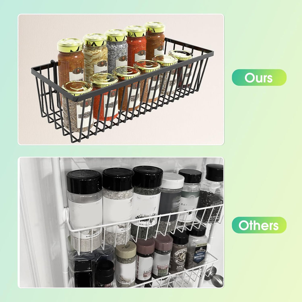 Mefirt 8-Tier Black Over The Door Pantry Organizer, Hanging Shelves