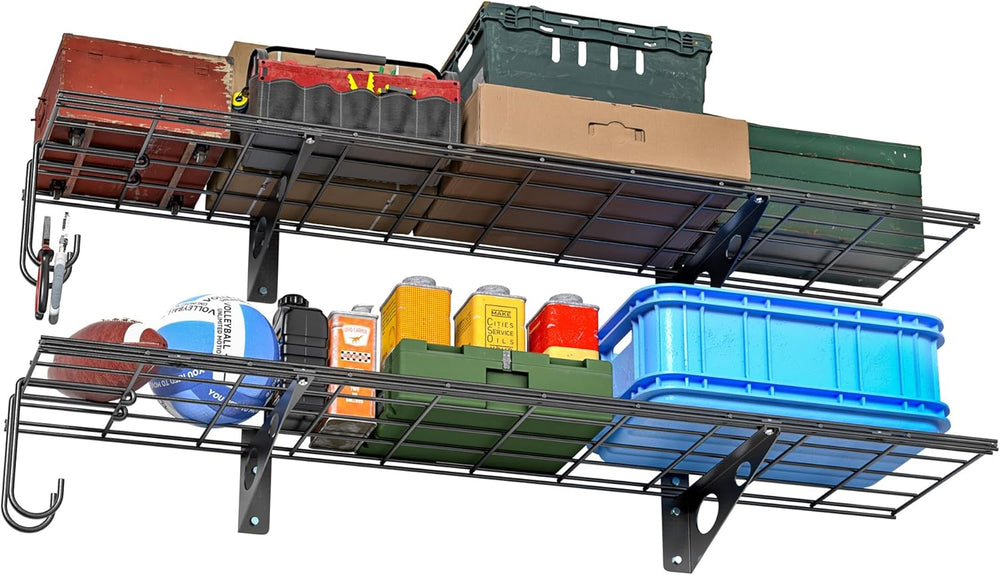 EVERHANGER Garage Wall Shelves, 12 X 48 Inch Wall Mounted Storage Shelves