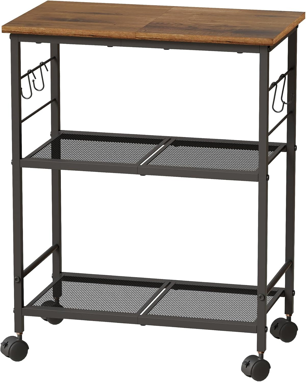 BEWISHOME Rolling Kitchen Microwave Cart with Wheels 3-Tier Microwave Stand