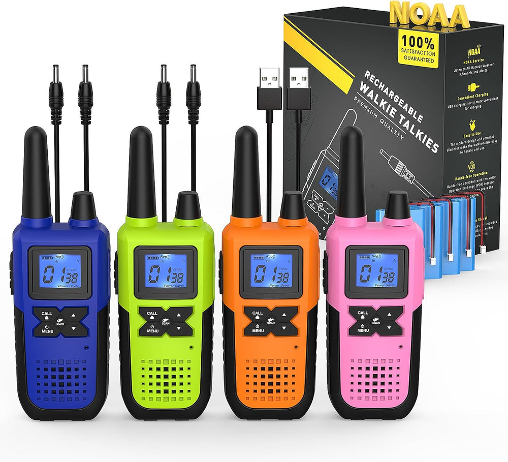 Topsung Walkie Talkies Long Range FRS IVOX NOAA 1800mAh ‌Li-Po Rechargeable