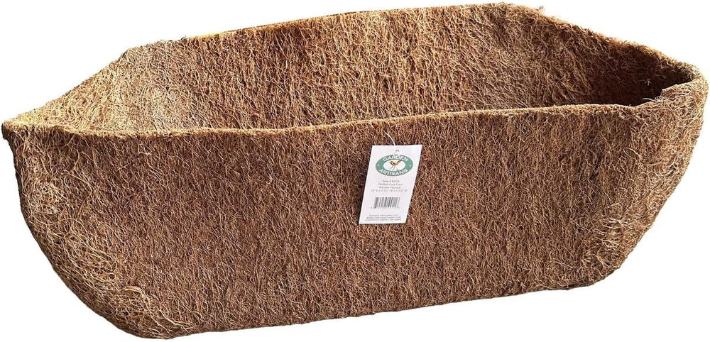 24in Long Molded Coco Fiber Liner for Window Hayrack Planters 24x8x8 2PK