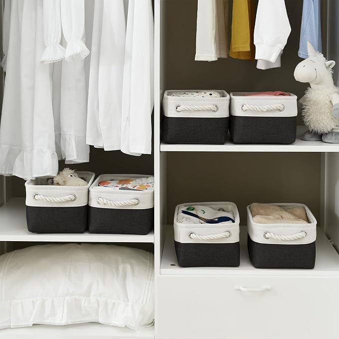 TheWarmHome Storage Bins for Shelves (6 Pack)