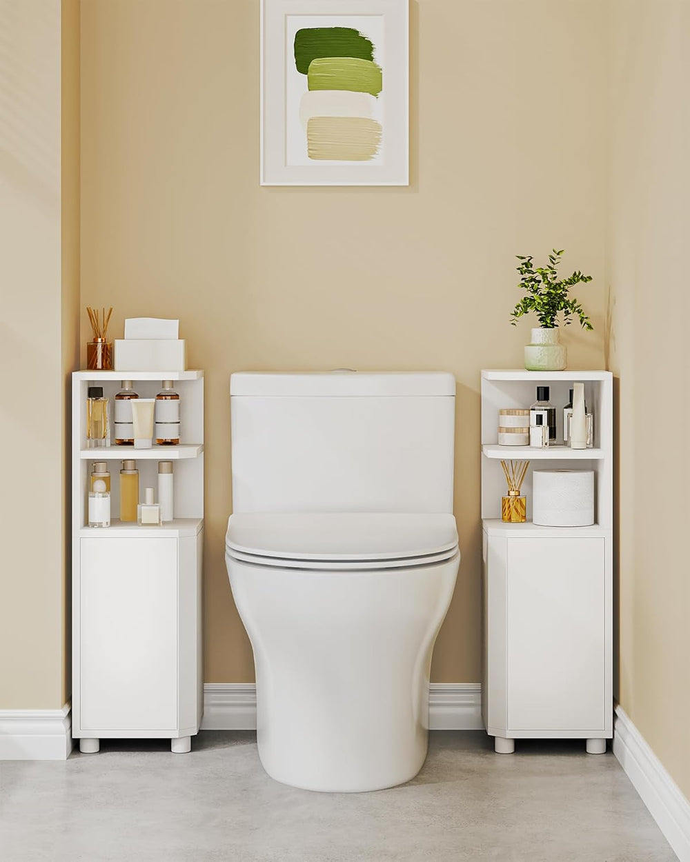 Hzuaneri Corner Cabinet, Small Bathroom Corner Cabinet with Doors