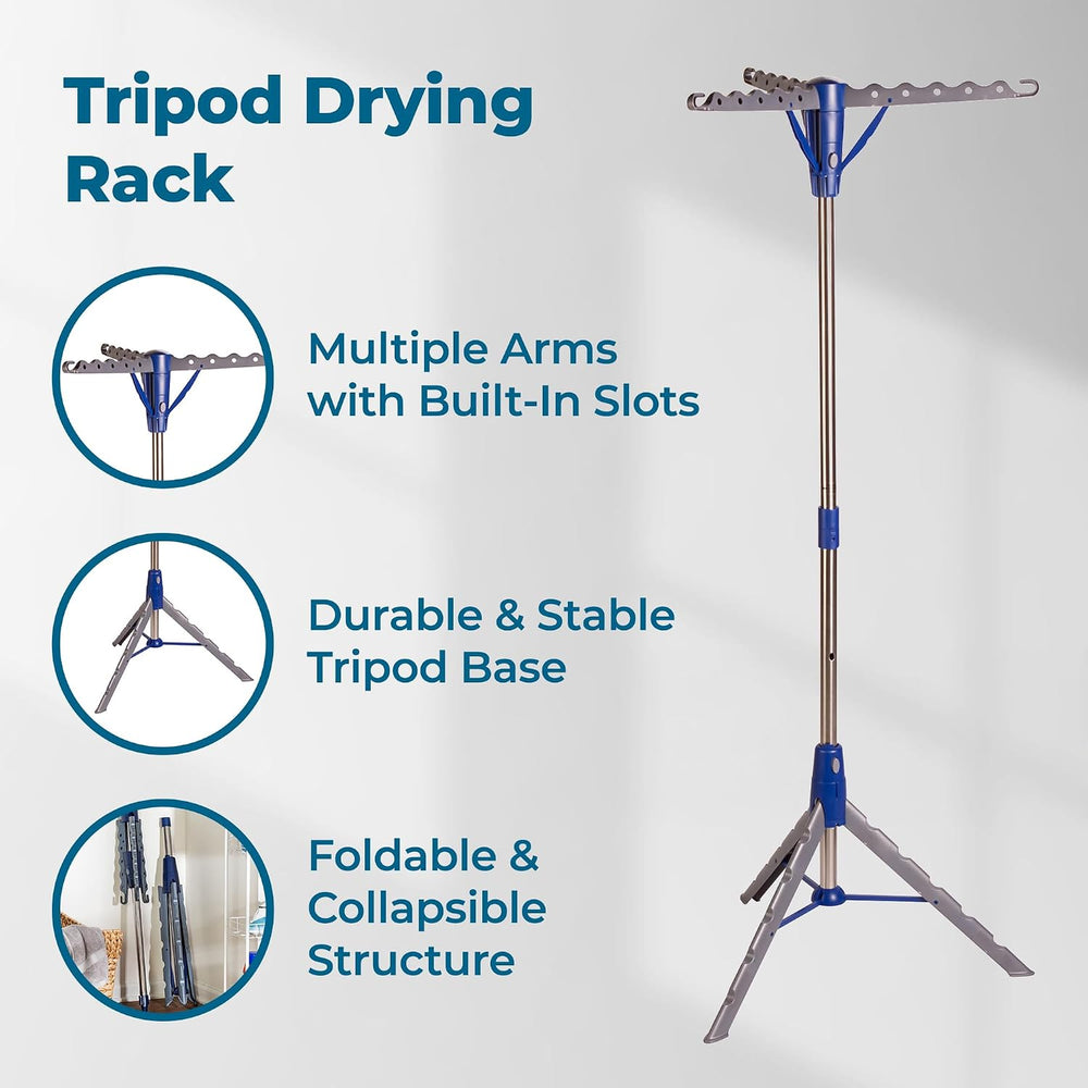Honey-Can-Do 64-Inch Steel Tripod Clothes Drying Rack, Foldable Collapsible L...