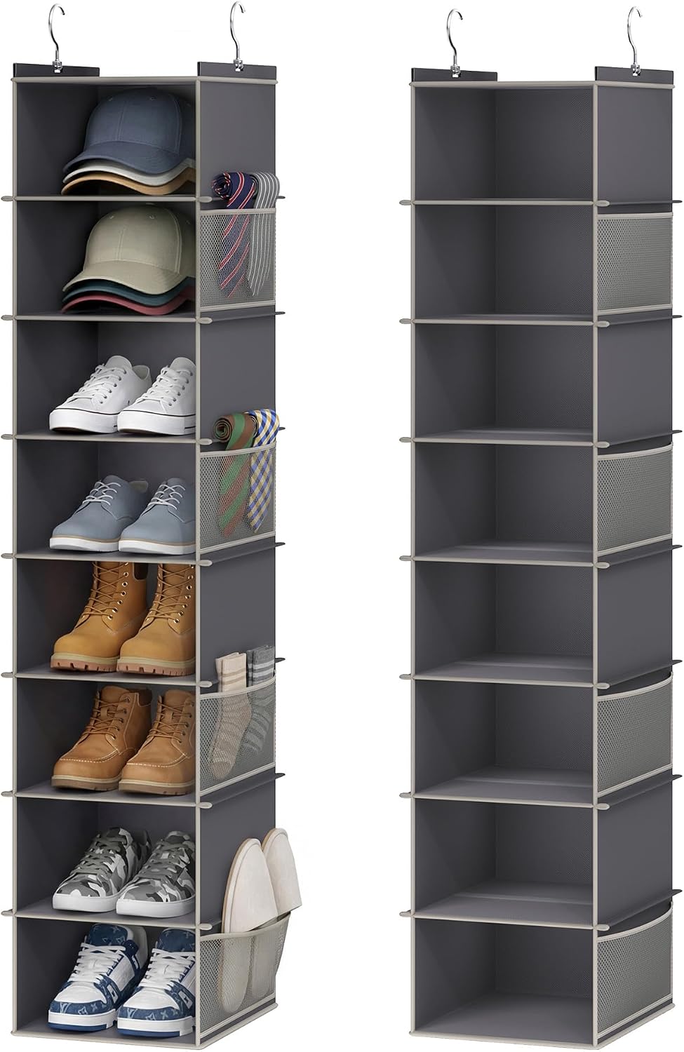 YOUDENOVA Upgraded Extra Wide Hanging Shoe Organizer for Closet, 8-Shelf Stor...
