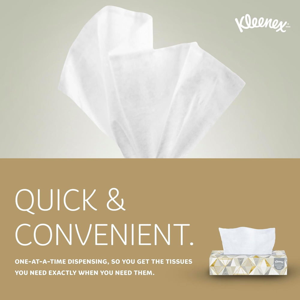 Kleenex Professional Facial Tissue, Bulk, 12 Boxes x 125 Tissues (03076)