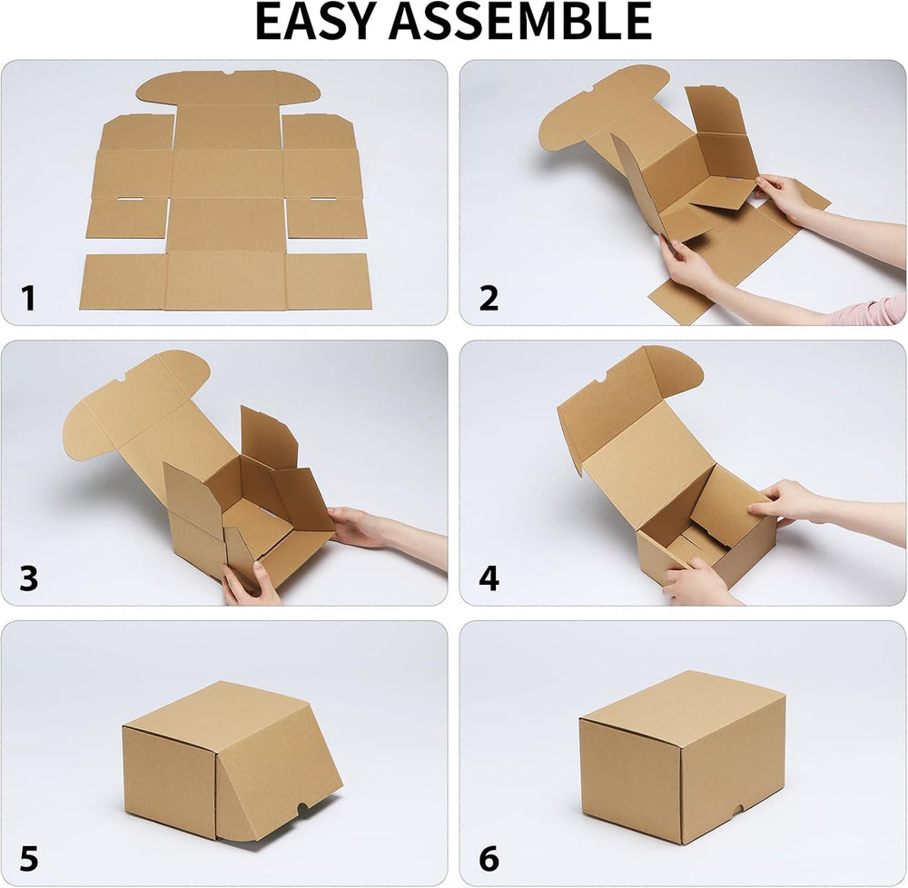 RLAVBL 12x9x6 Shipping Boxes Set of 15, Brown Corrugated Cardboard Mailer Box...