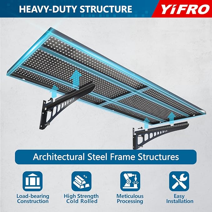 2-Pack 1.5x4ft Heavy Duty Garage Wall Shelving, 500 lbs Load Capacity, Garage