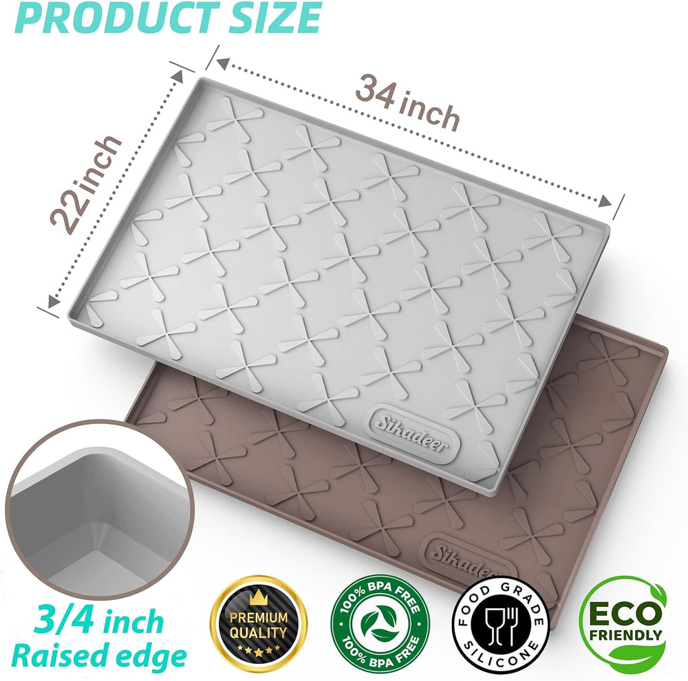 Waterproof Under Sink Mat 34"x22", Kitchen Cabinet Protector Liner